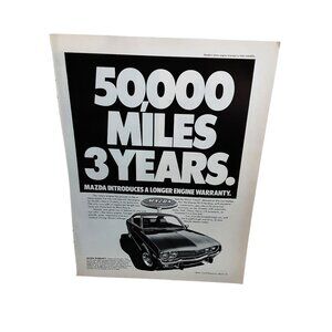 1974 Mazda RX4 Hardtop Longer Engine Warranty Original Print Ad 70s